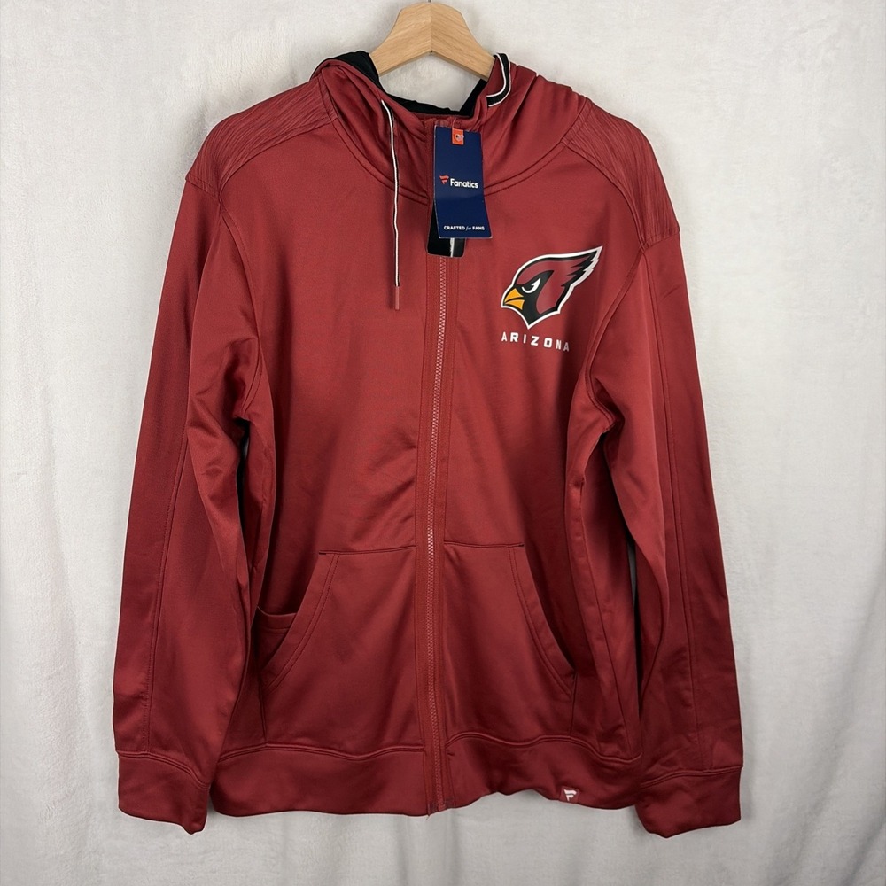 Arizona Cardinals Fanatics Full-Zip Hoodie Jacket Mens Size Large NWT